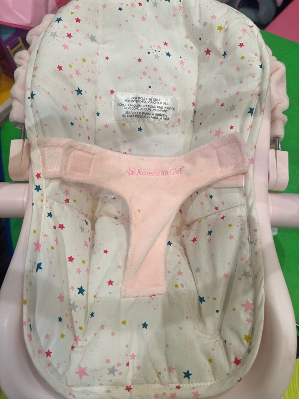 American Girl Bitty Baby Pink Star Print Doll Carrier - Picture 2 of 3